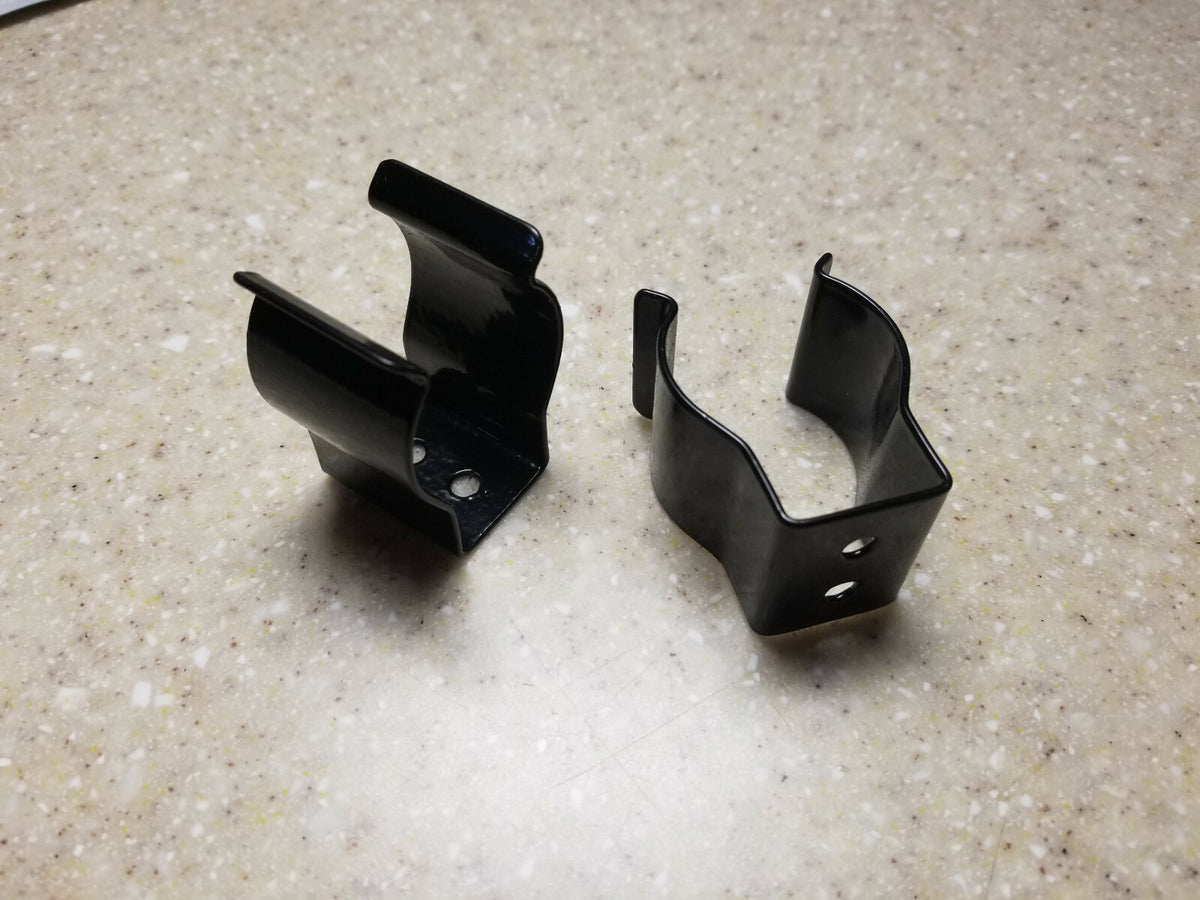D-Size Flashlight Mounting Clips - Rugged Nylon-Coated Steel Brackets