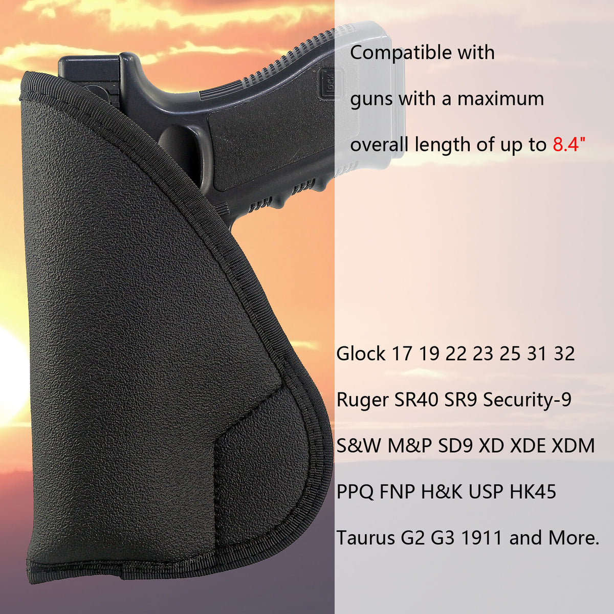 Concealed Carry Holster for Left & Right Hand - Non-Slip IWB & Pocket