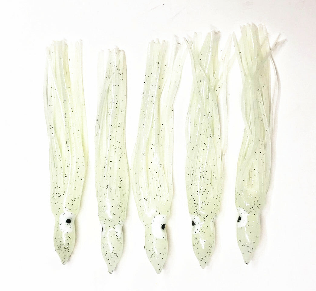 Glow Fishing Lures Squid Skirts Set Soft Baits for Saltwater & Freshwater Fishing