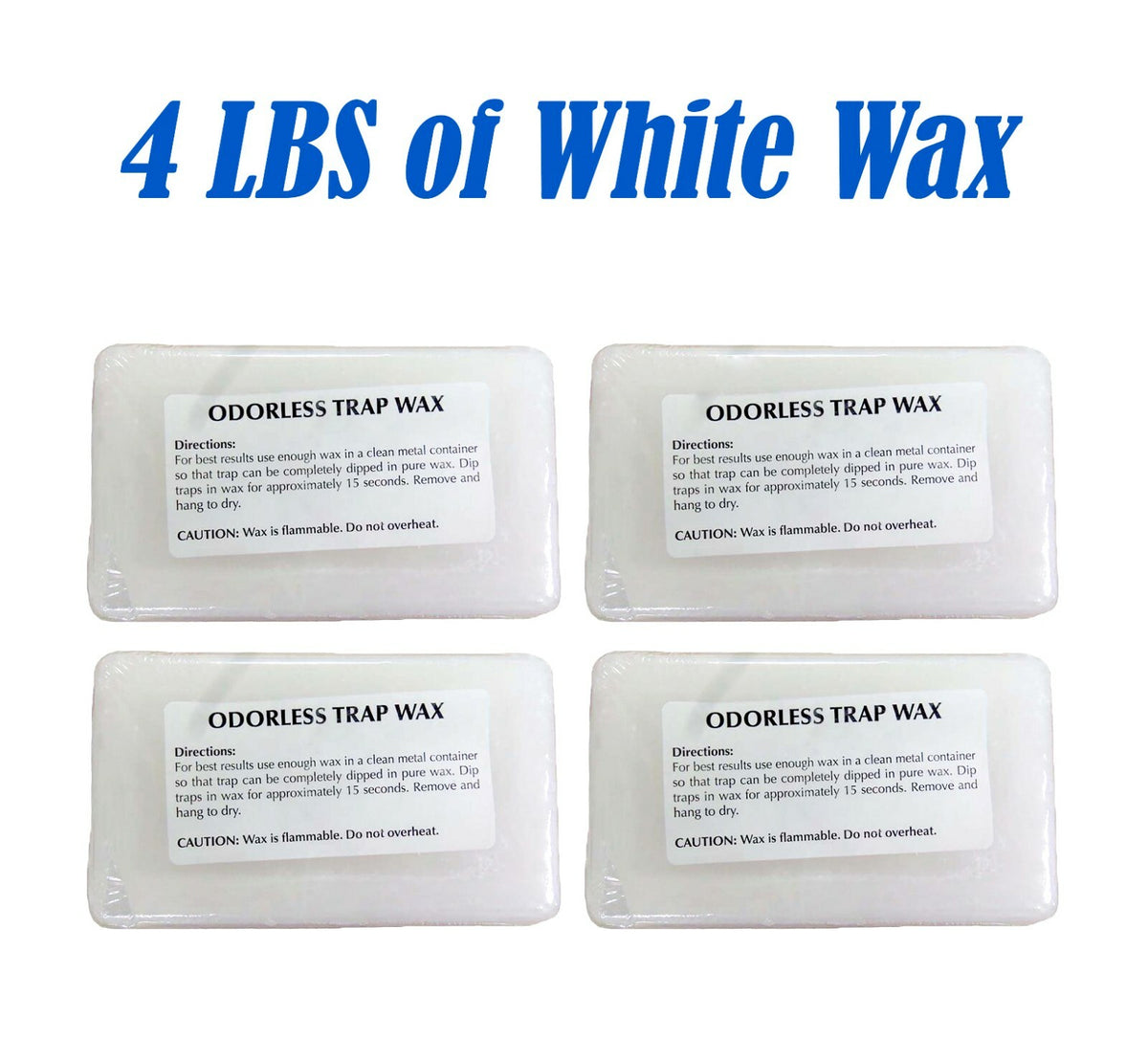Odorless Trap Wax Bars for Land & Water Trapping - 1lb, 2lb, 3lb, 4lb Quantities & Color Options