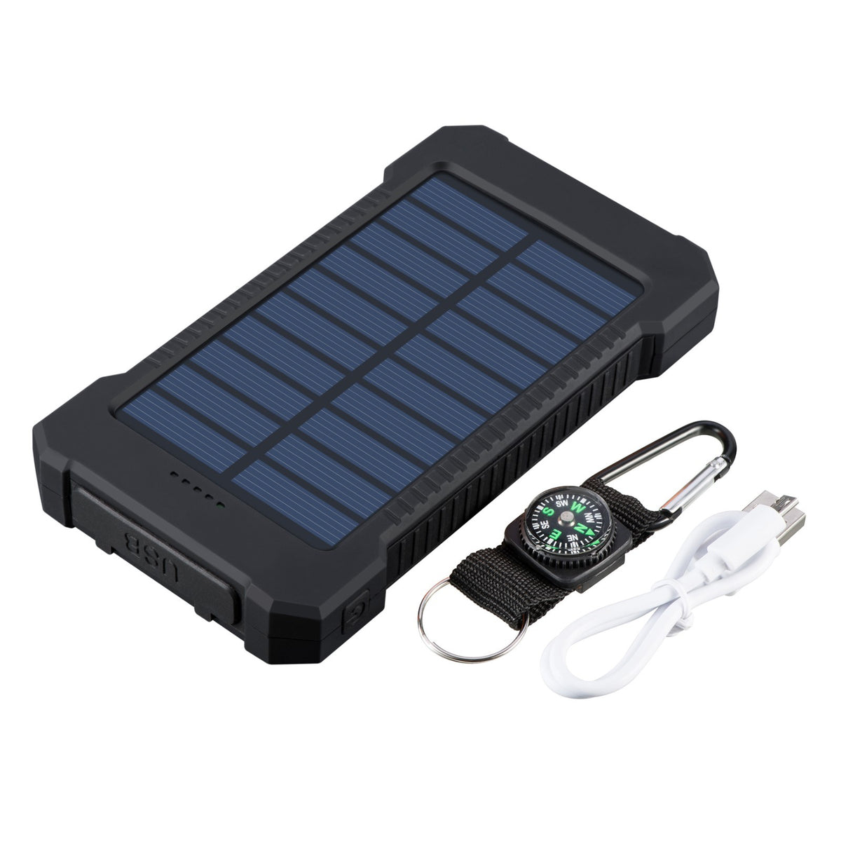 10,000mAh Solar Power Bank with Dual USB Ports Portable Emergency Charger