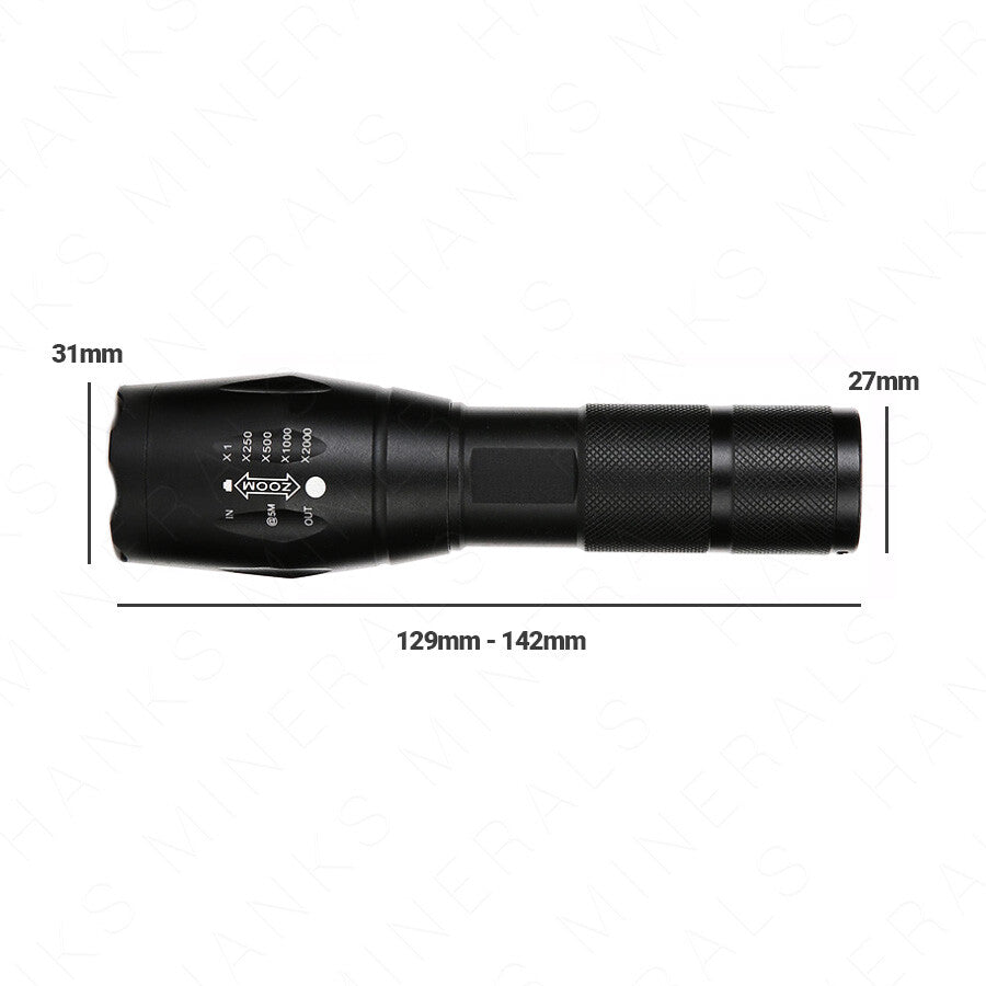 3-Pack Tactical LED Flashlight with 5 Modes Zoomable High Power AAA