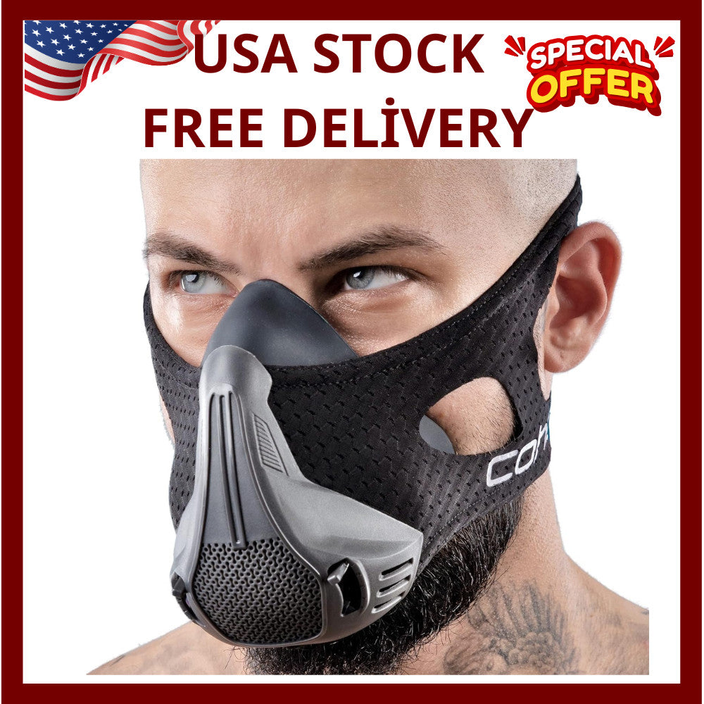 Workout Mask for Men and Women with Adjustable Resistance Levels - Breathing Exercise Mask