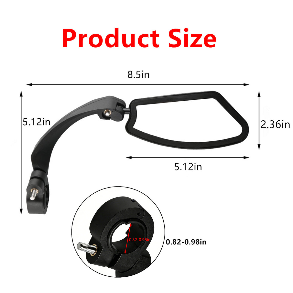 Cycling Rear View Mirror Pair - Rotatable Wide Angle Handlebar Bike Mirrors