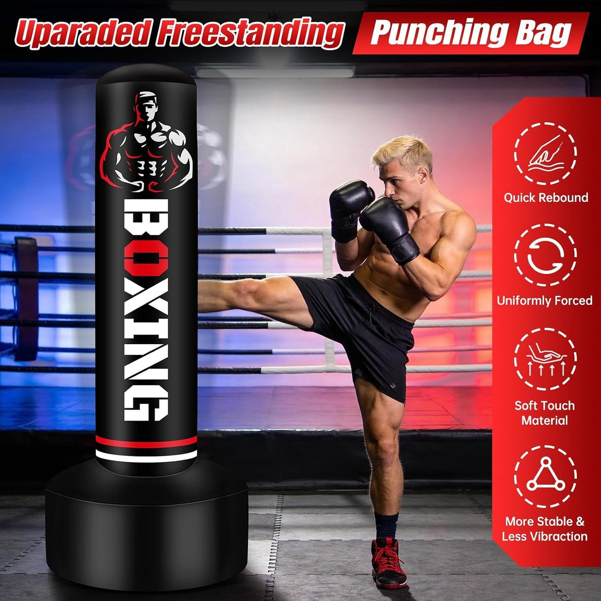70-Inch Freestanding Boxing Bag for Home Workout Training