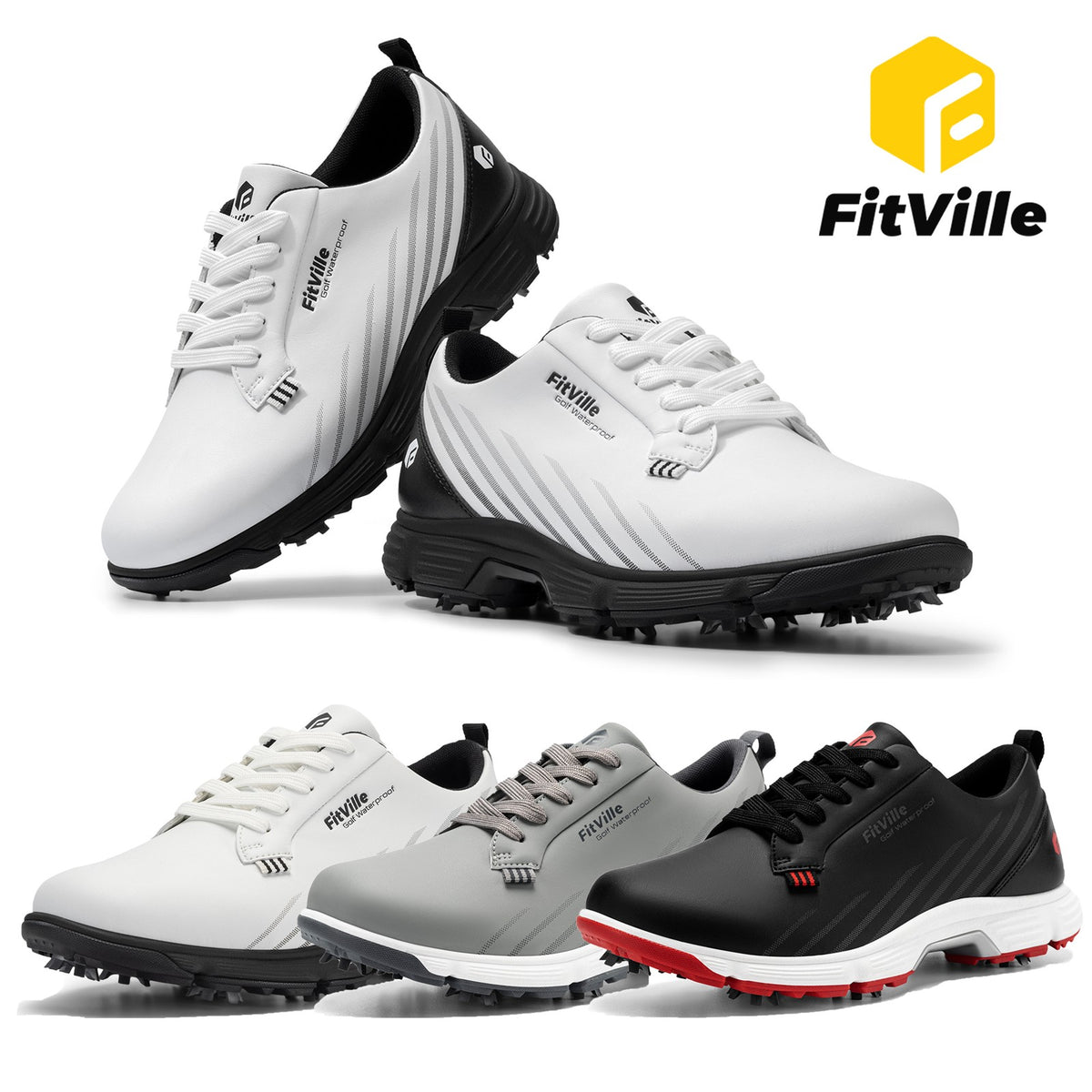 Men's Spikeless Golf Shoes Waterproof Breathable Athletic Sneakers