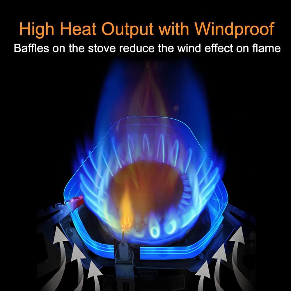 Portable Camping Gas Stove with Piezo Ignition and Carrying Case