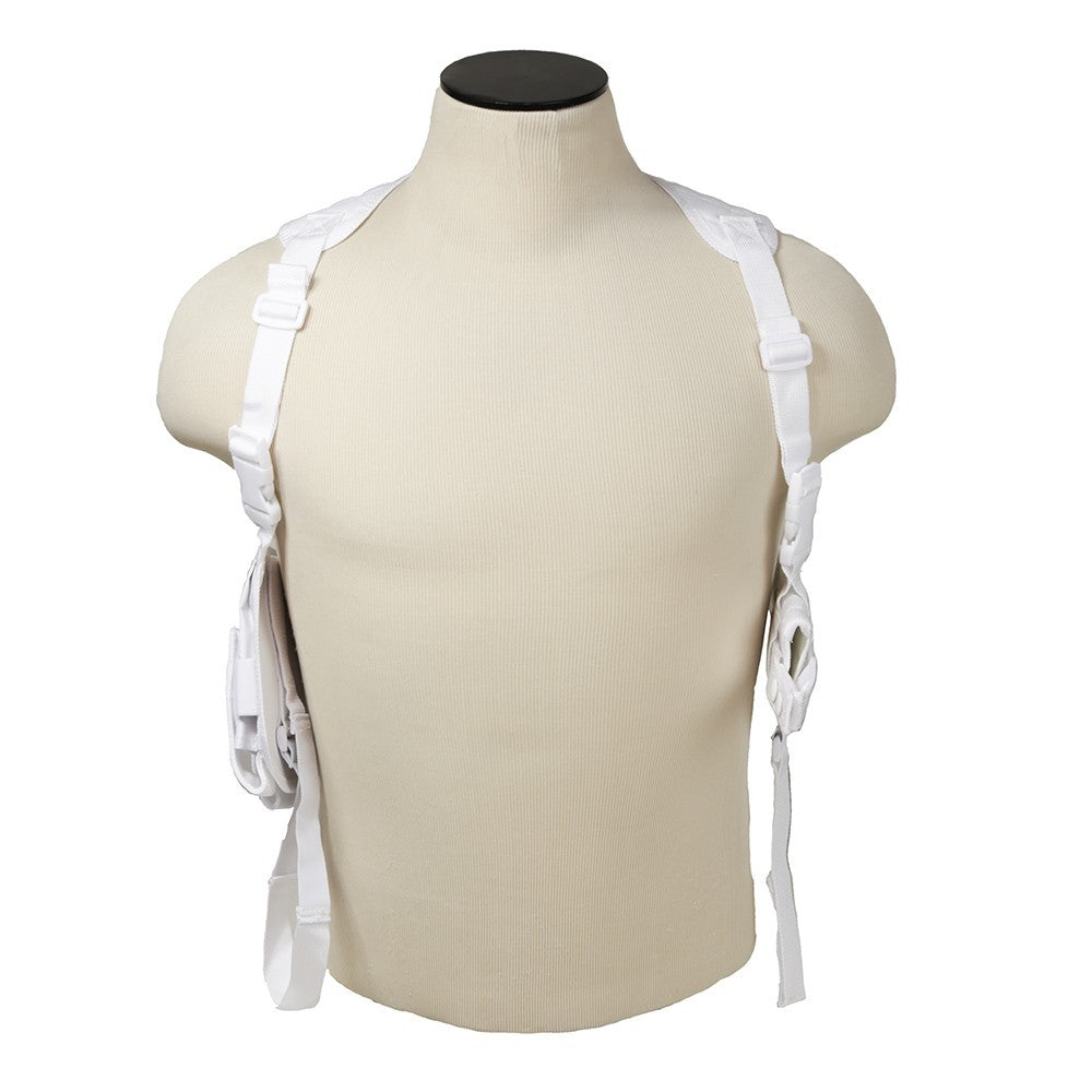 Ambidextrous Tactical Pistol Shoulder Holster with Magazine Pouches - White