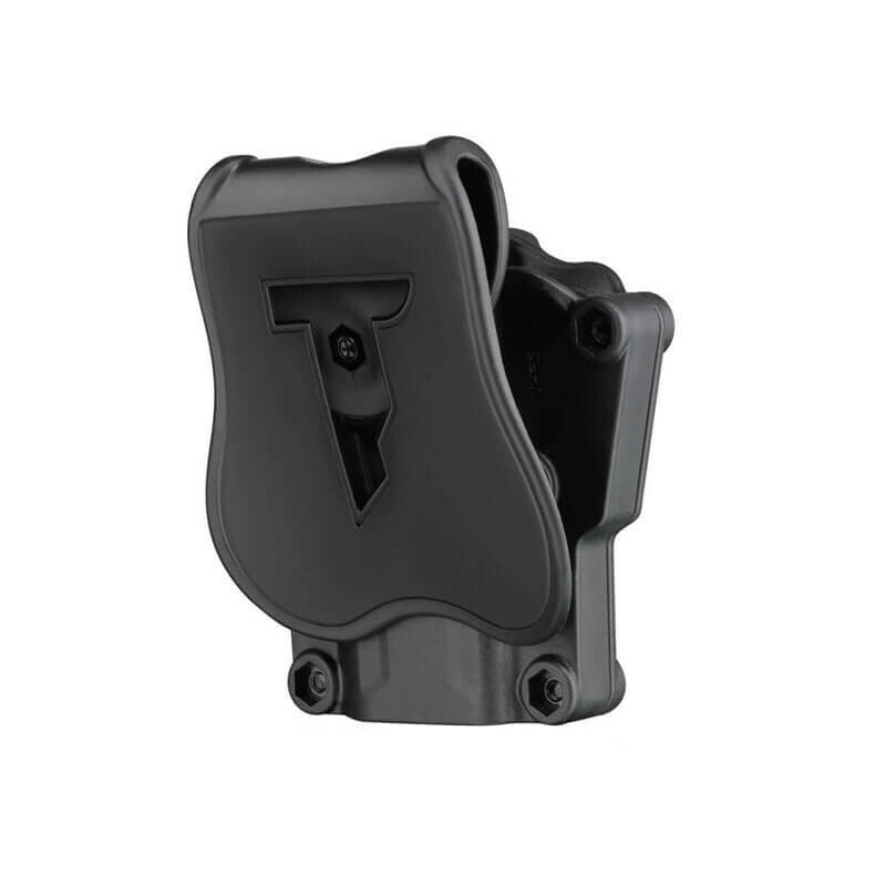 Universal OWB Pistol Holster with Quick Release Button - Fits Most Full-Size & Compact Pistols