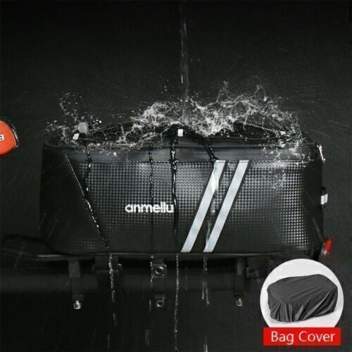 8L Waterproof Bicycle Rear Rack Seat Bag with Reflective Strips