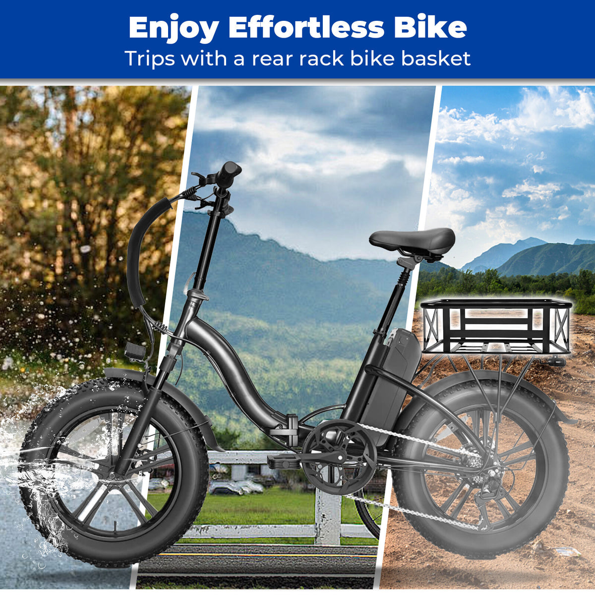 Steel Rear Bike Rack Basket Large Capacity for Mukkpet GM/GL & Suburban