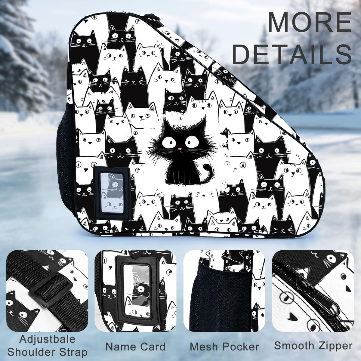 Cat Skate Bag for Inline Skates Waterproof Travel Storage with Adjustable Strap