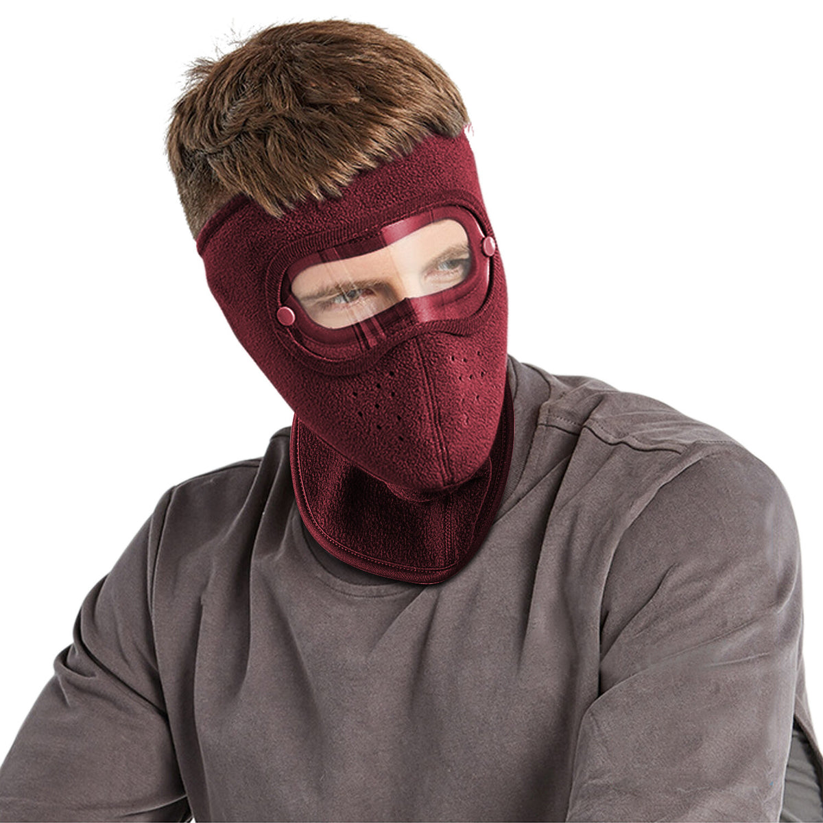 Winter Wool Face Mask with Goggles Full Face Windproof Dust Helmet