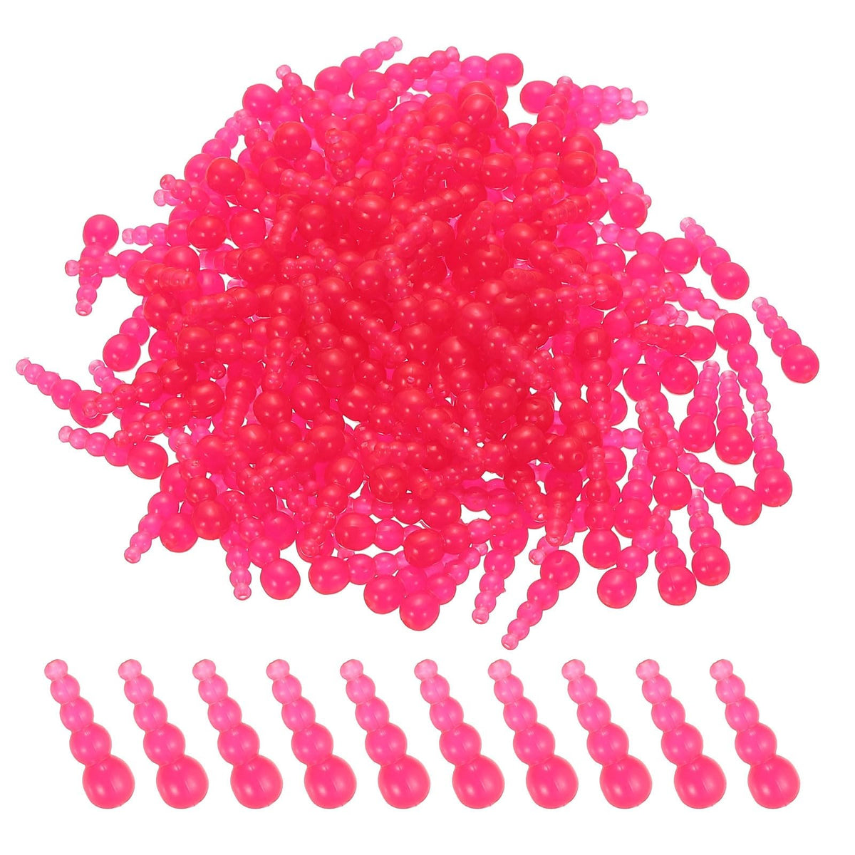 Fishing Beads 250Pcs 18mm Fuchsia Plastic Tackle for Rigging & Markers