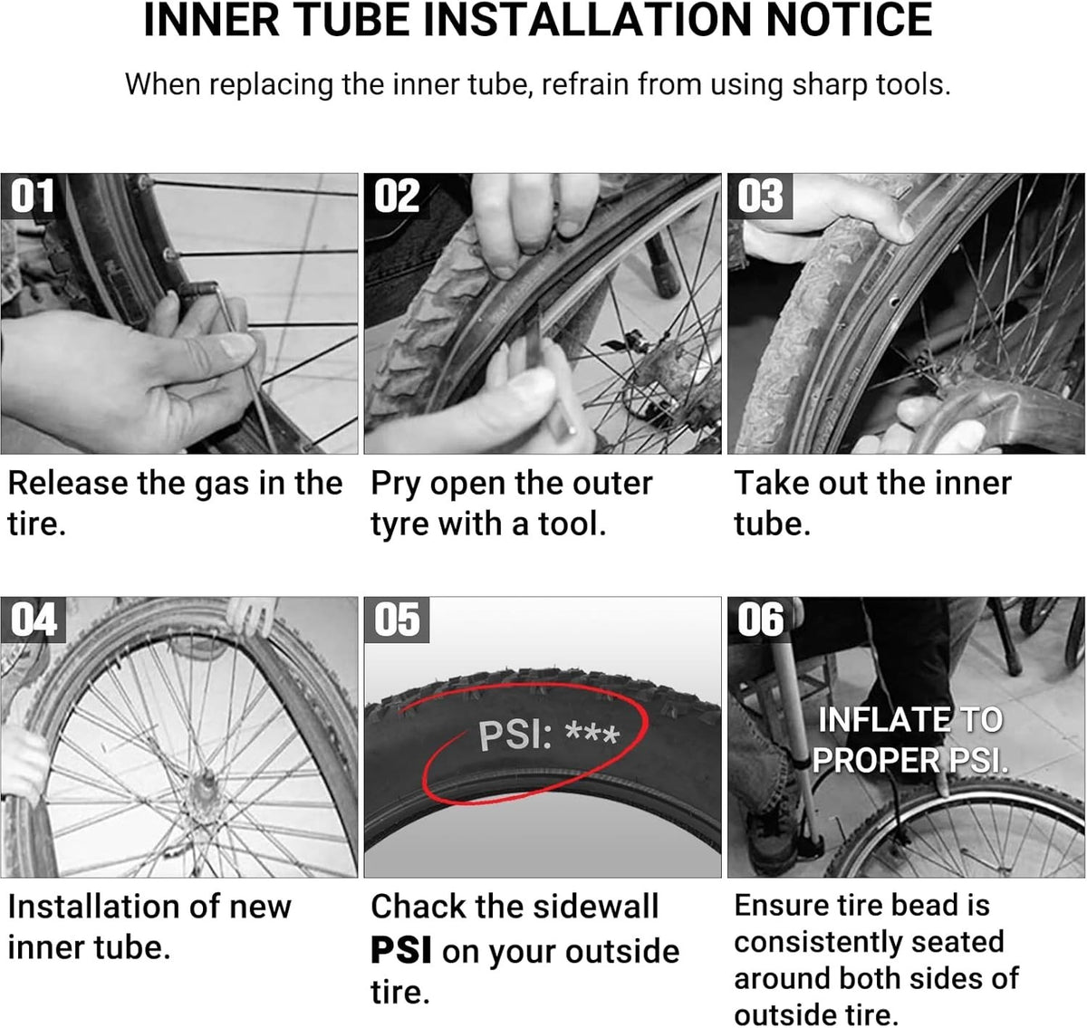 26x4 Inch Fat Bike Inner Tube - Heavy-Duty 2 Pack for Mountain & Electric Bikes