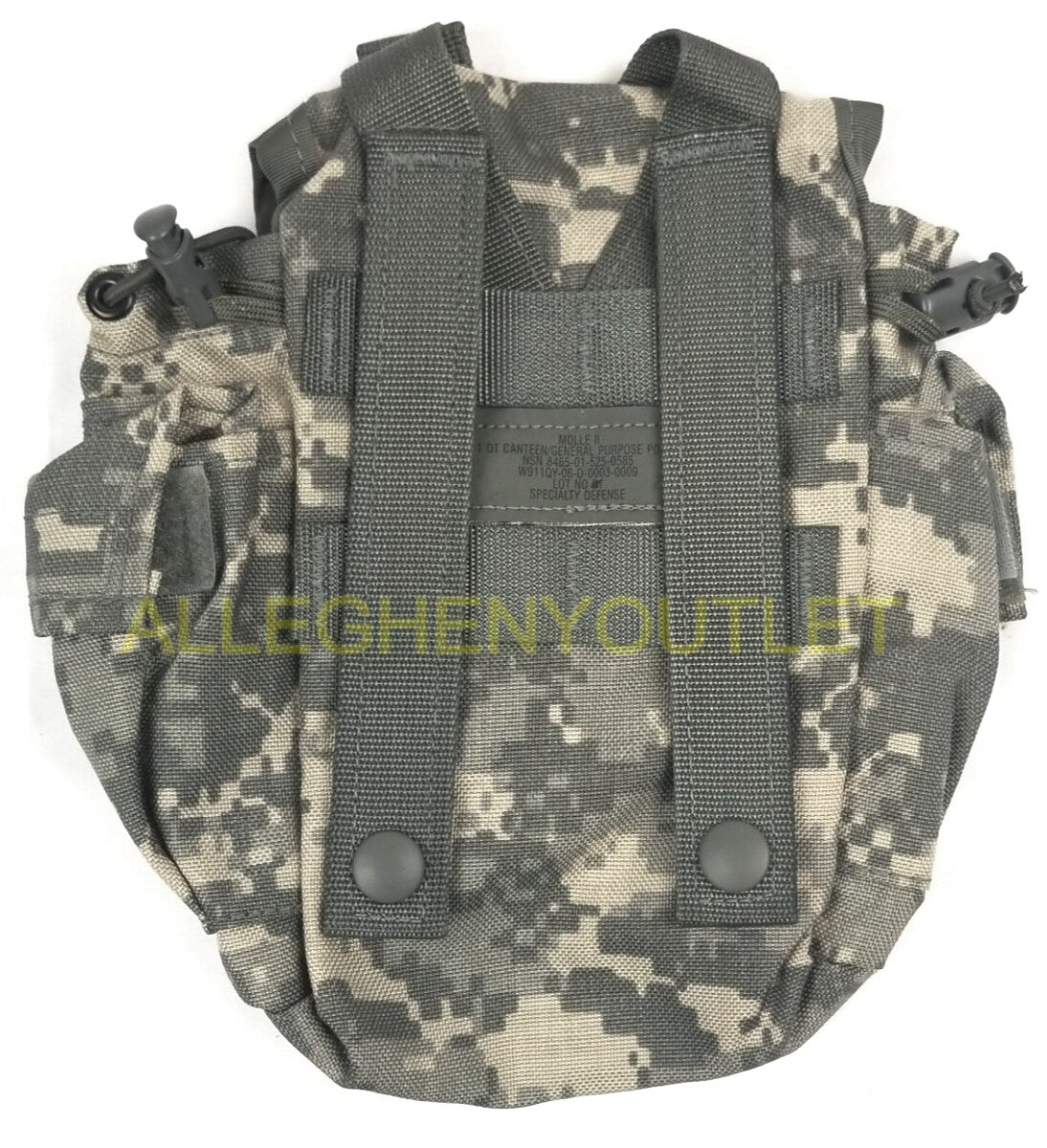 Genuine US Military Issue 1 Quart Canteen with OD Plastic Cover, MOLLE Compatible