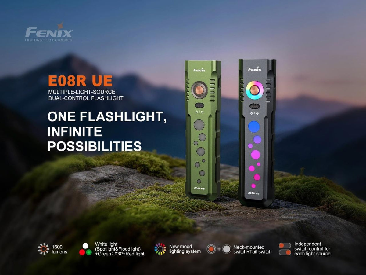 Rechargeable LED Flashlight 1600 Lumens, Flat Body with Light Show Modes