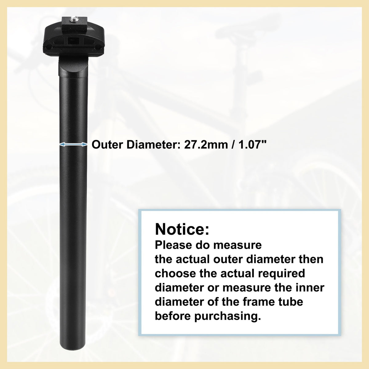 27.2x300mm Aluminum Bike Seat Post for Mountain & Road Bikes
