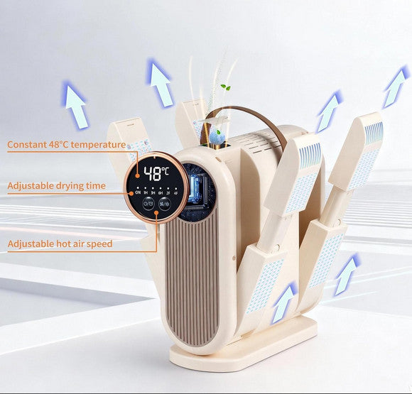 Portable Shoe Dryer with 4 Tubes and Timer for Boots Gloves Deodorizing