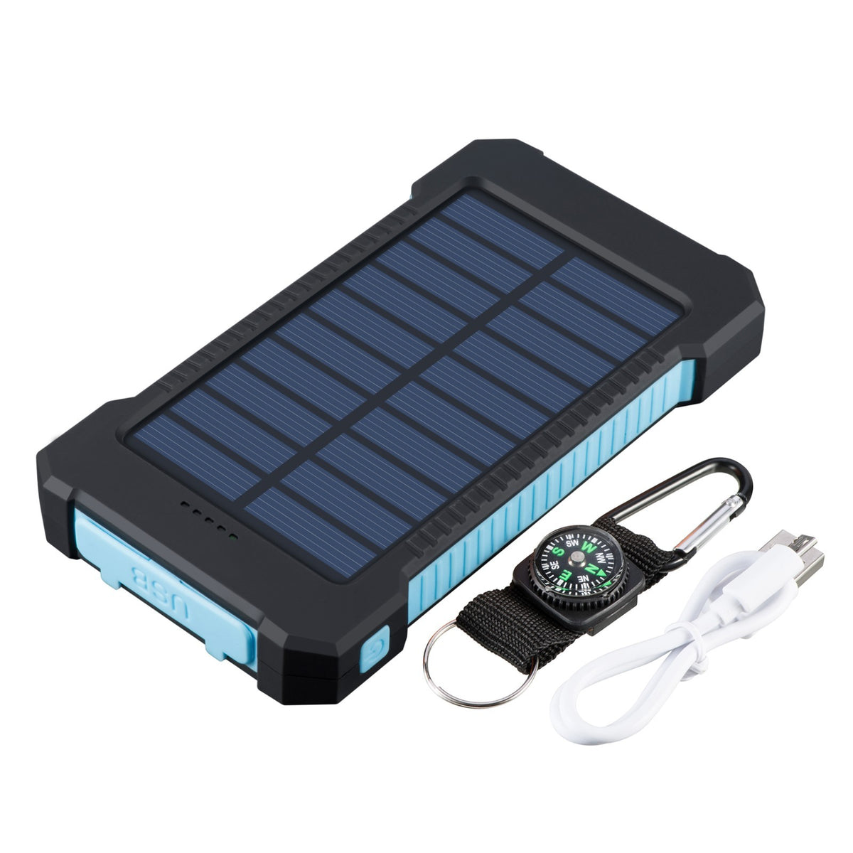 10,000mAh Solar Power Bank with Dual USB Ports Portable Emergency Charger
