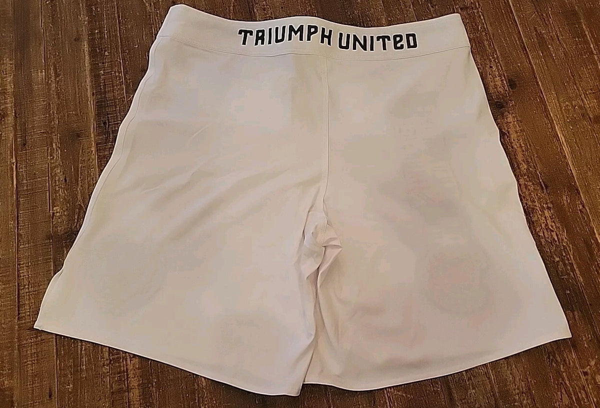 MMA Fight Shorts White 2XL Training Shorts with Drawstring