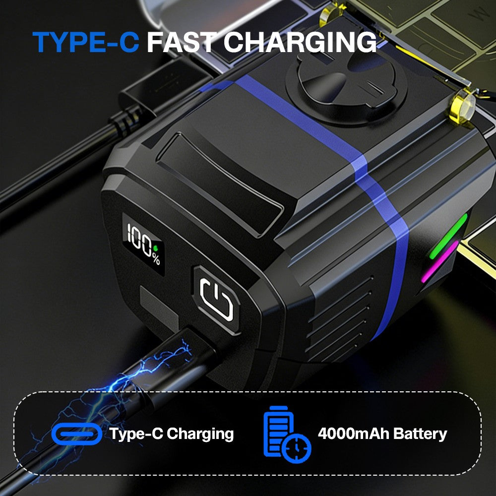 1100LM Wireless Bicycle Headlight with Remote Control USB Rechargeable LED