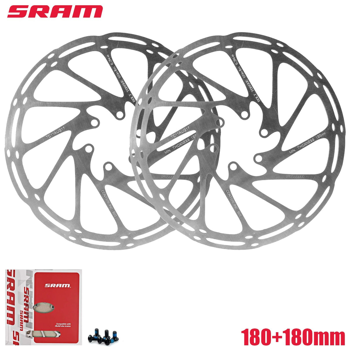 Disc Brake Rotor 6-Bolt MTB Road Bike Compatible with SRAM and Avid