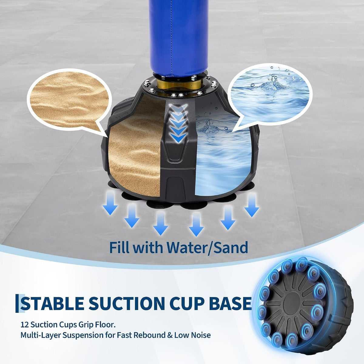 4-in-1 Boxing Punching Bag Stand with Speed Balls & Adjustable Height