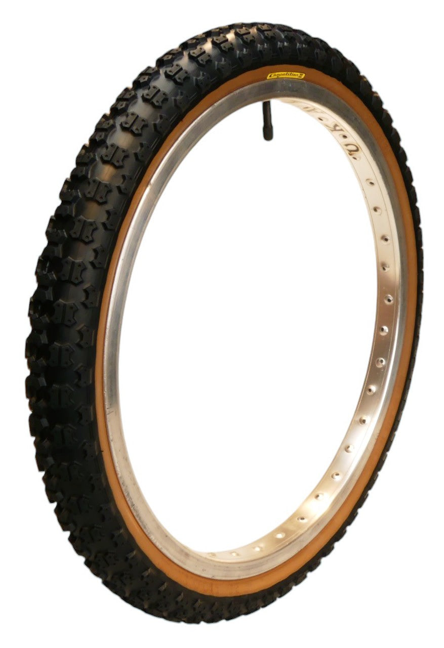 20-Inch BMX Skinwall Bicycle Tire - Retro Yellow Label, 2.125" Width
