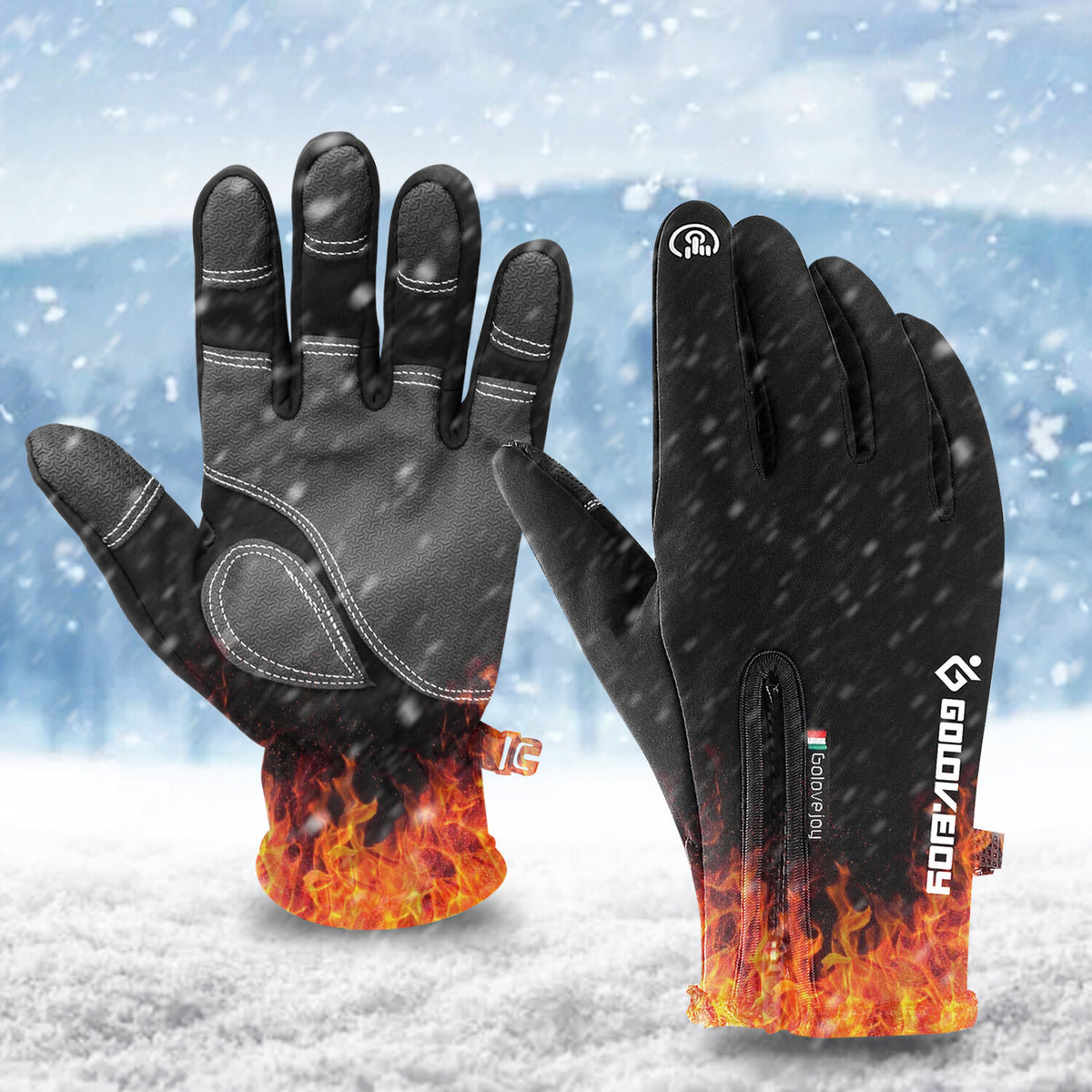 Winter Waterproof Touch Screen Gloves for Men Women - Windproof Warm Mittens