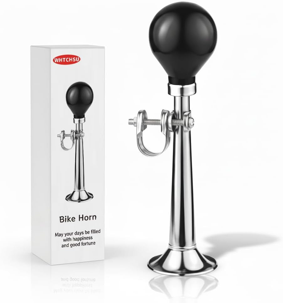 Bike Horn for Adults - Classic Metal Squeeze Clown Horn, Universal Fit