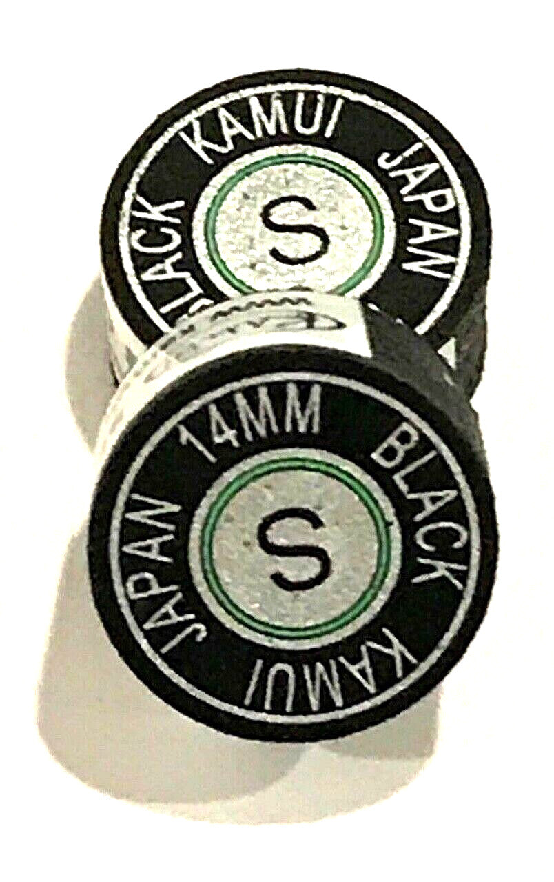 Kamui Black Pool Cue Tip Soft - 14mm, 100% Pigskin Leather