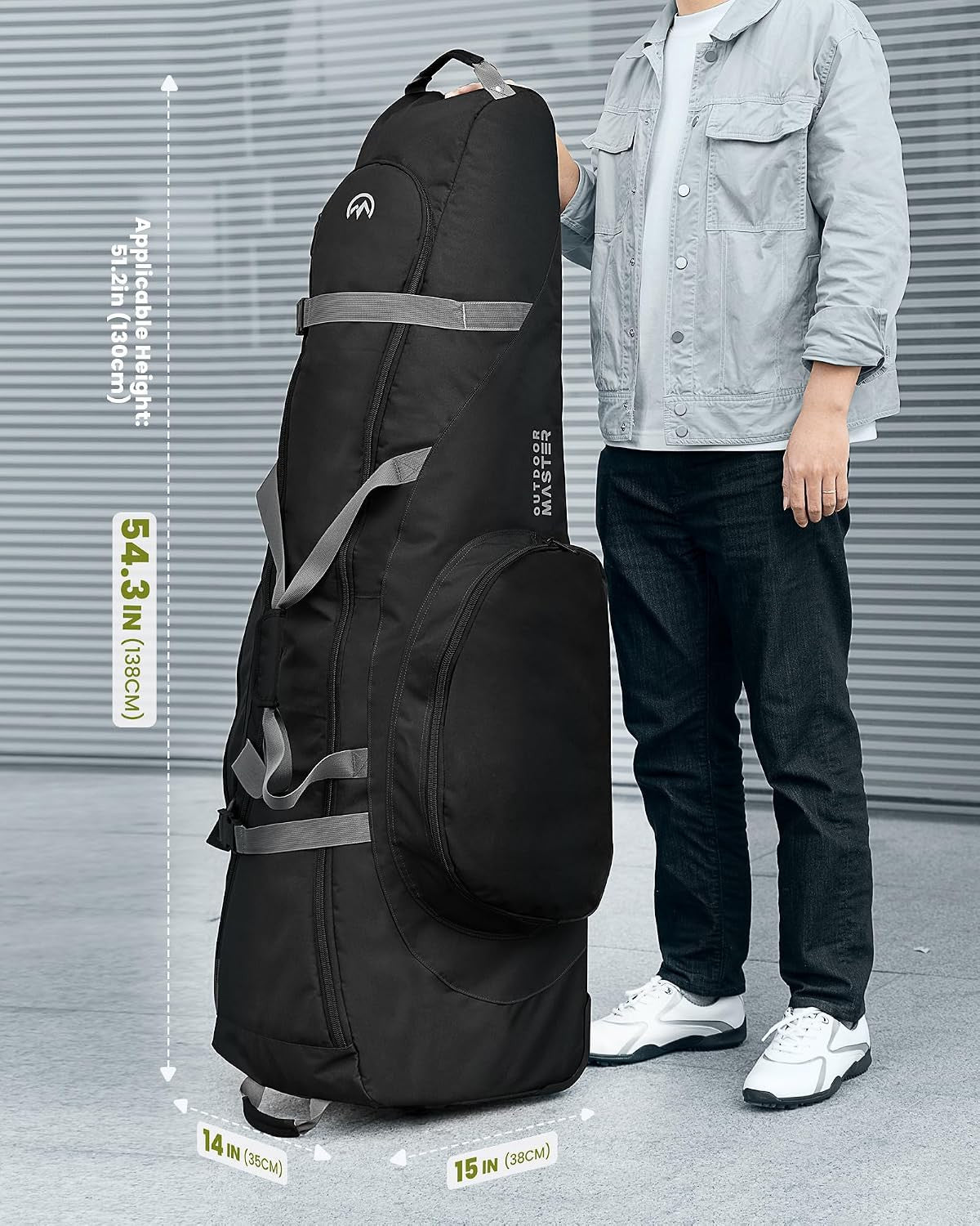 Golf Travel Bag with Reinforced Wheels and Foldable Design