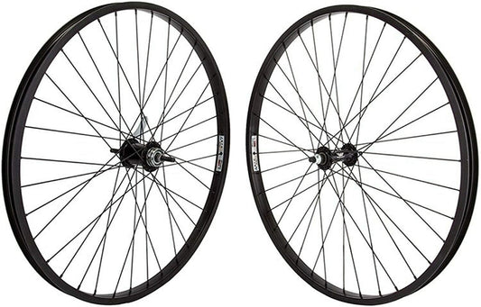 26x1.75 Bicycle Wheel Set with Coaster Brake - Black, 36H, Cruiser