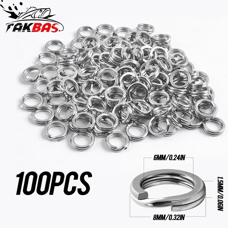 Stainless Steel Fishing Split Rings Heavy Saltwater Duty Big Game Tackle - Multiple Sizes