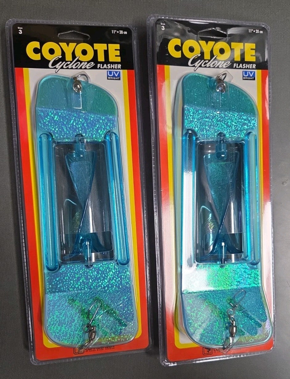 2 Fish Candy Blue Moon Jelly Fish Flasher Lures for Saltwater & Freshwater Fishing