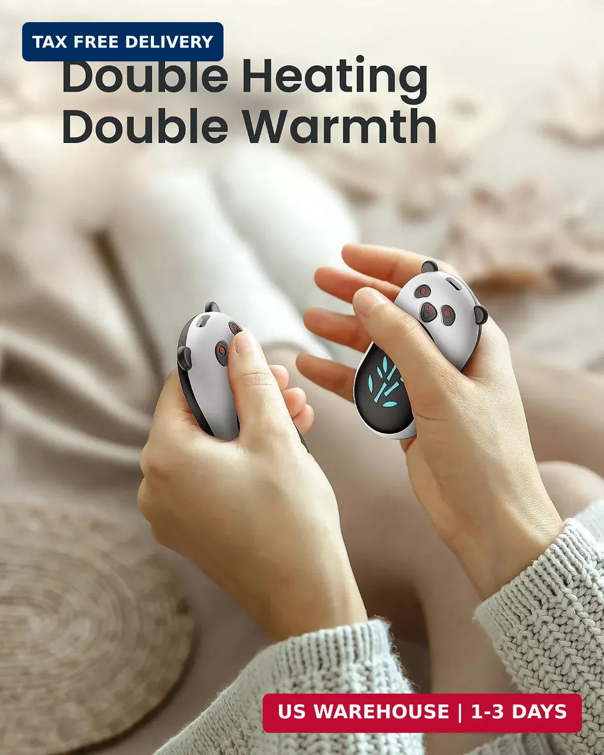 Rechargeable Hand Warmers 2 Pack, 6000mAh Portable Electric Hand Heaters
