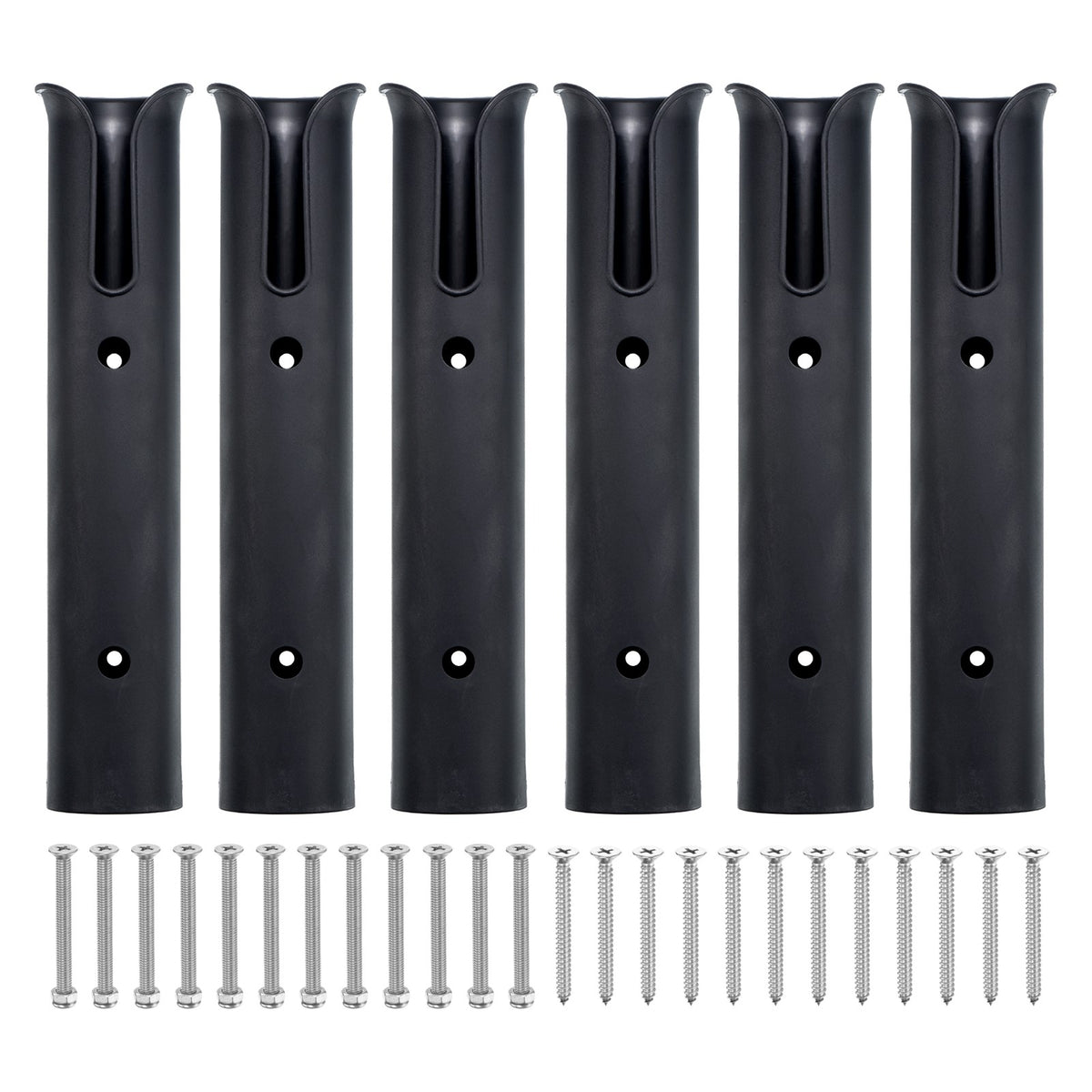 6 Pack Fishing Rod Wall Mount Brackets - Plastic Tube Rack with Screws