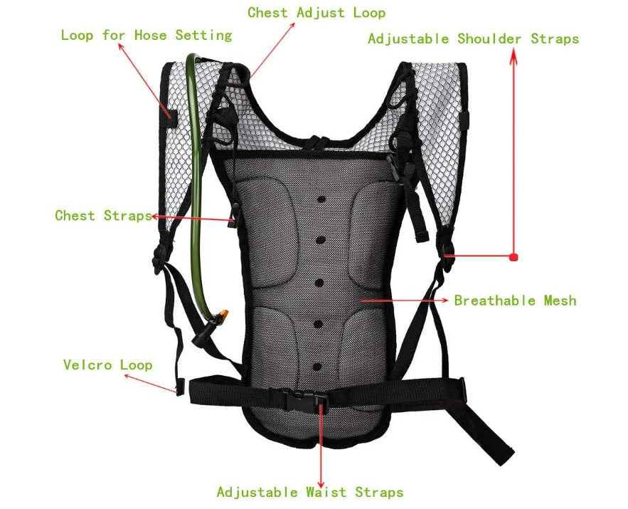 Hydration Backpack with 2L Water Bladder for Outdoor Activities