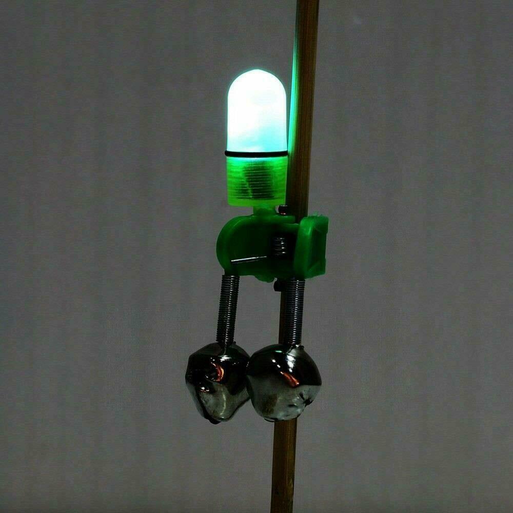 LED Night Fishing Bite Alarm Bells Set for Rod Tip Alert - Waterproof