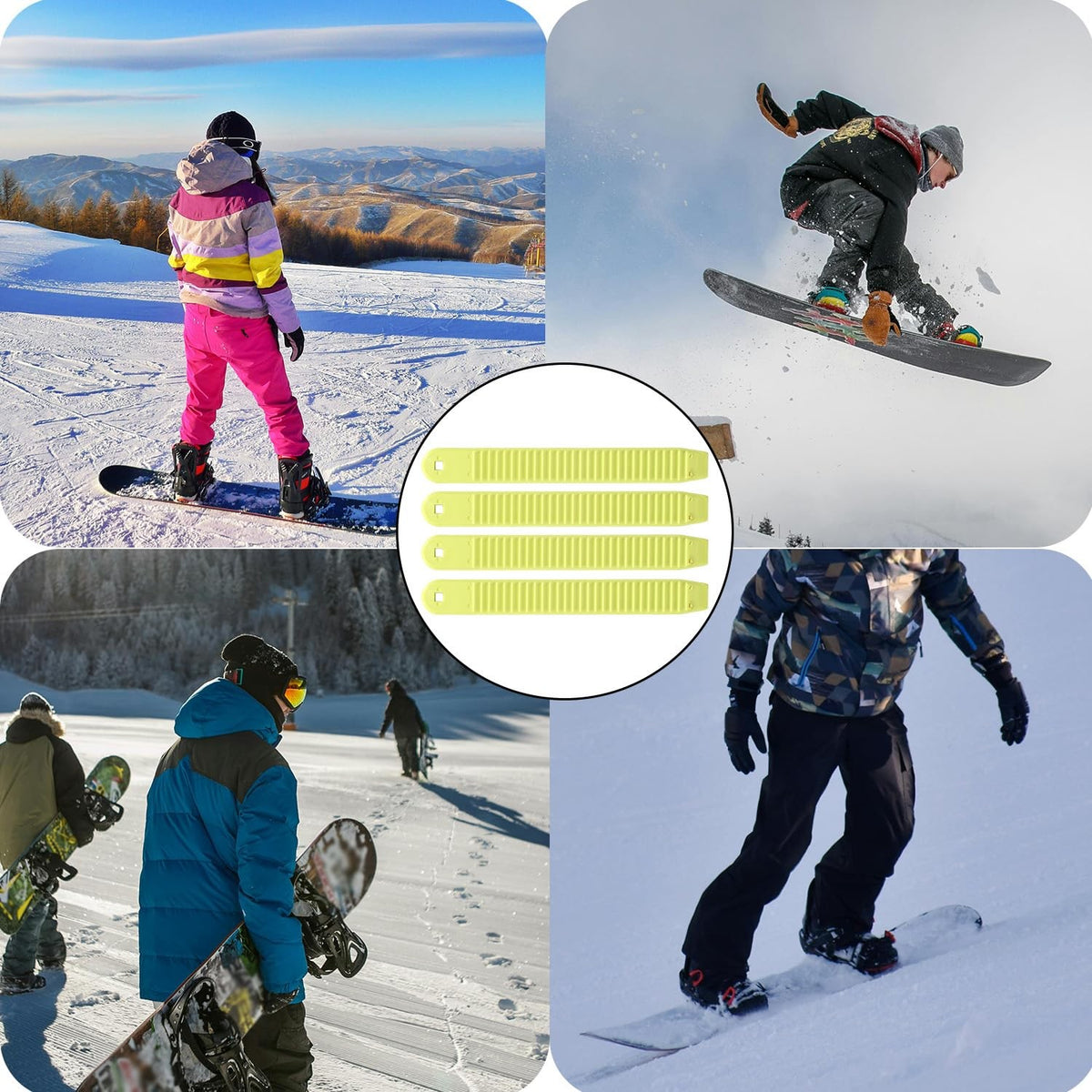 Snowboard Ankle Ladder Strap Binding 4 Pack, Nylon Ski Binding Hardware