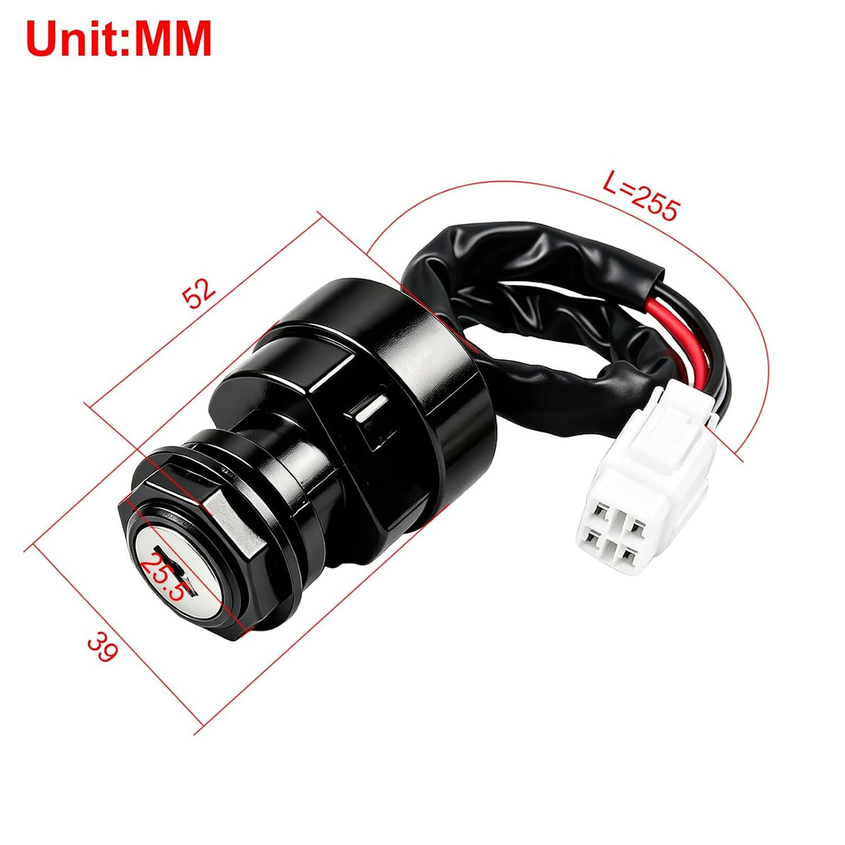 ATV Ignition Switch Assembly for Yamaha YFZ450 Kodiak 400 & 450 - Plug & Play