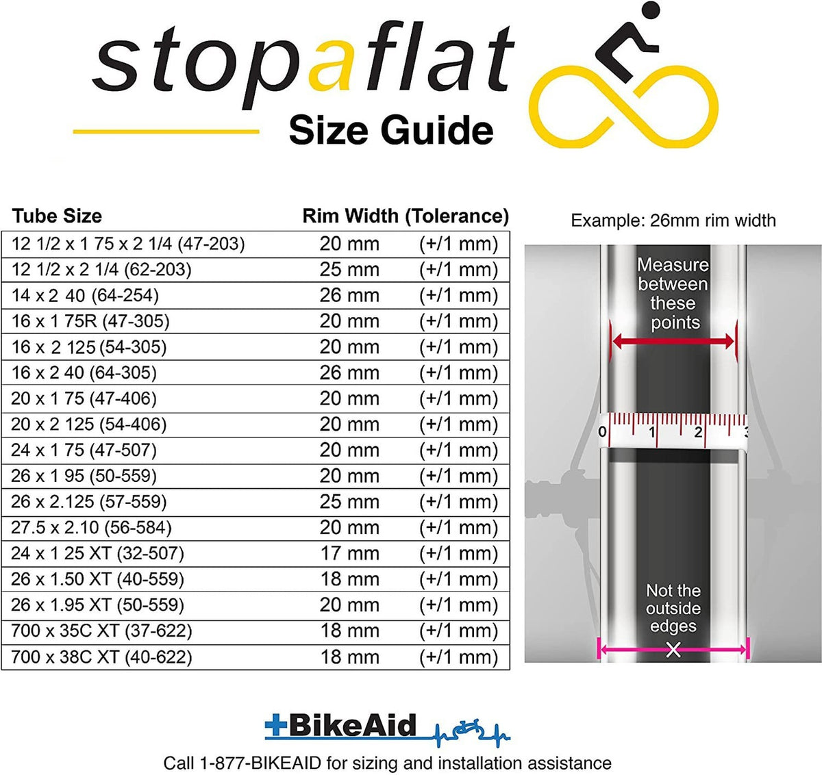 Puncture-Proof Bicycle Inner Tube 20 x 2.125 for Cycling, No Flats