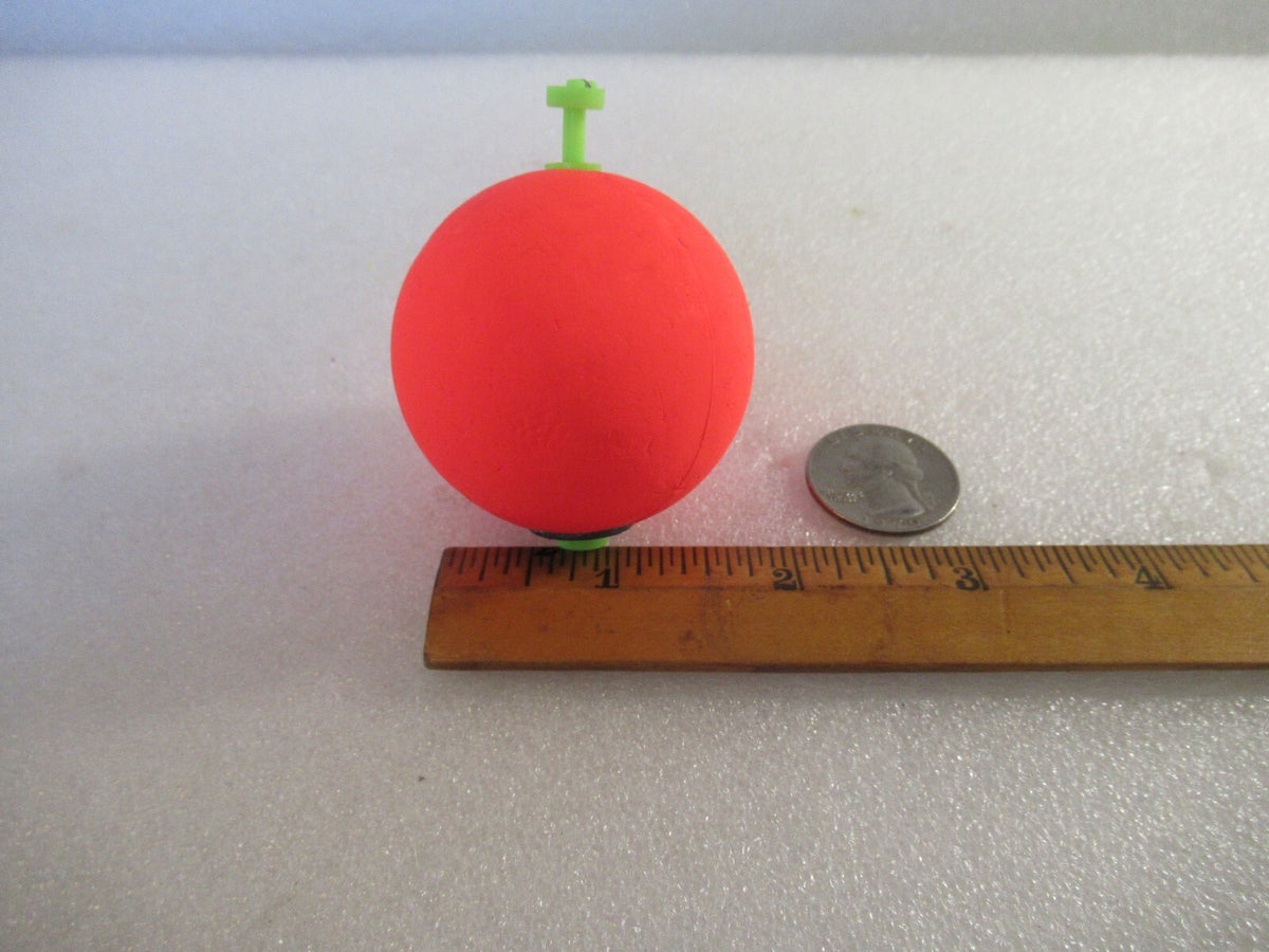 50 Large 2-Inch Fishing Floats Round Foam Ball Bobbers with Snap-On Weights