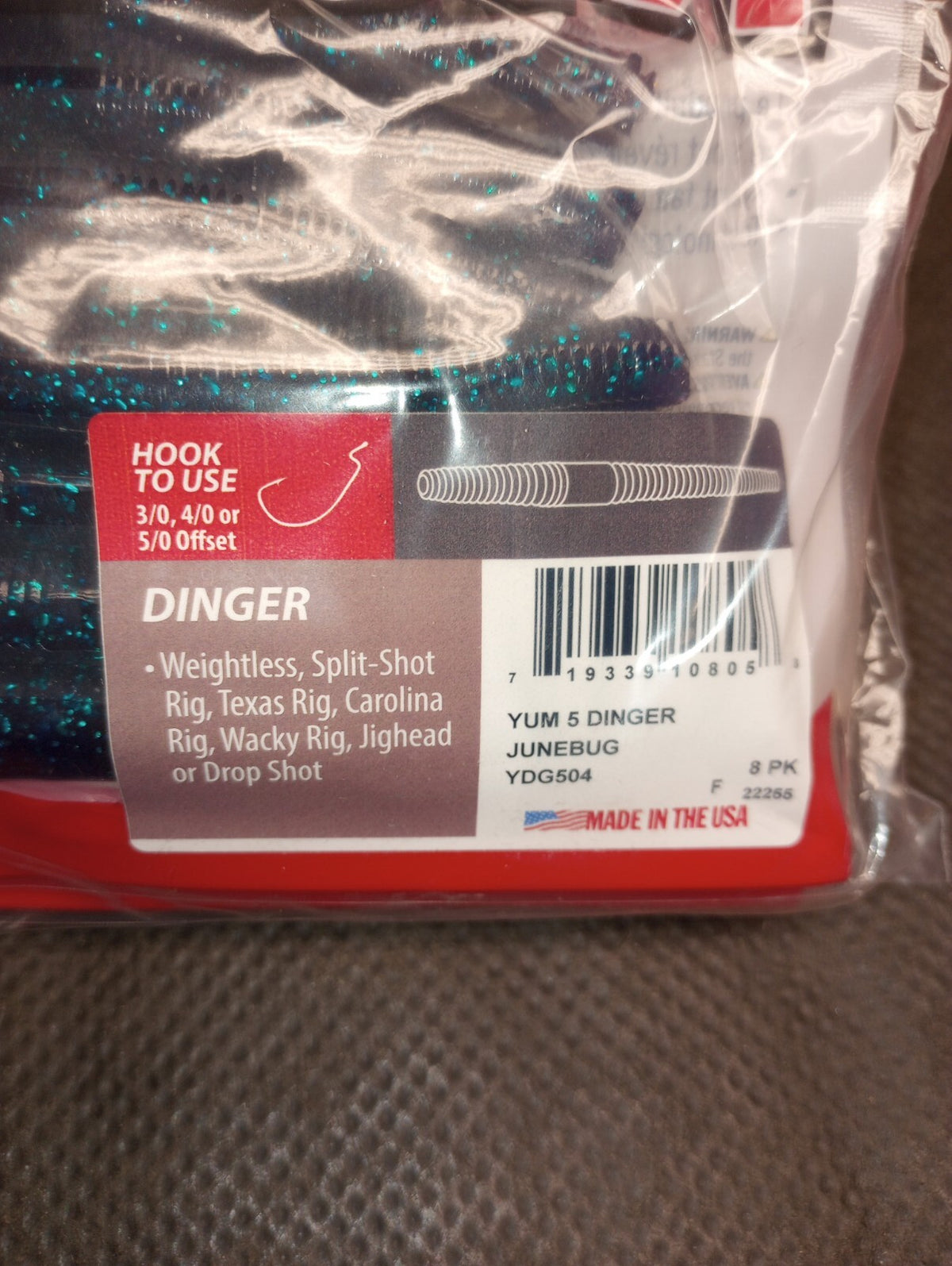 Yum 5 Dinger JuneBug YDG504 - 3 Pack of 8