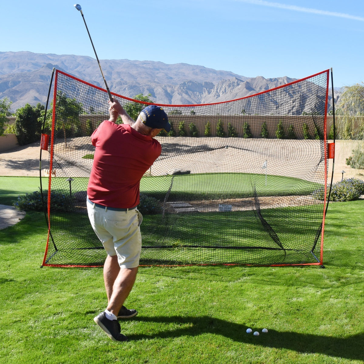10' x 7' Golf Practice Net for Indoor Outdoor Swing Training with Ball Return