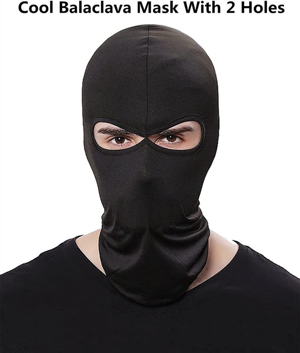 Unisex Ski Face Mask with 2 Holes UV Windproof Breathable Balaclava