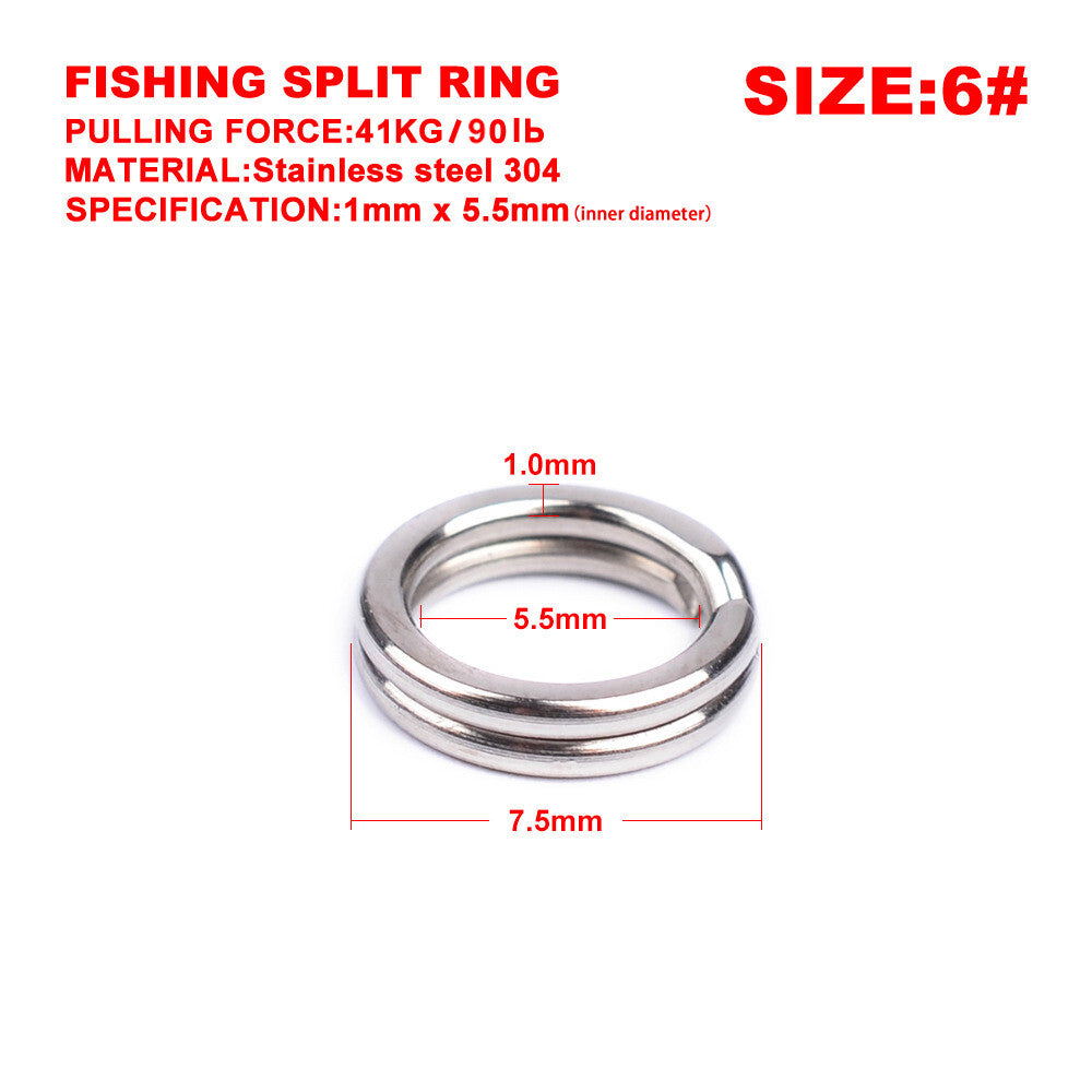 Heavy Duty Stainless Steel Fishing Split Rings 25LB-350LB Saltwater Tackle