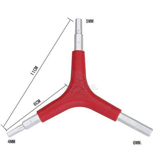 3-Way Hex Wrench Set for Bicycle Repair 4/5/6mm Allen Keys