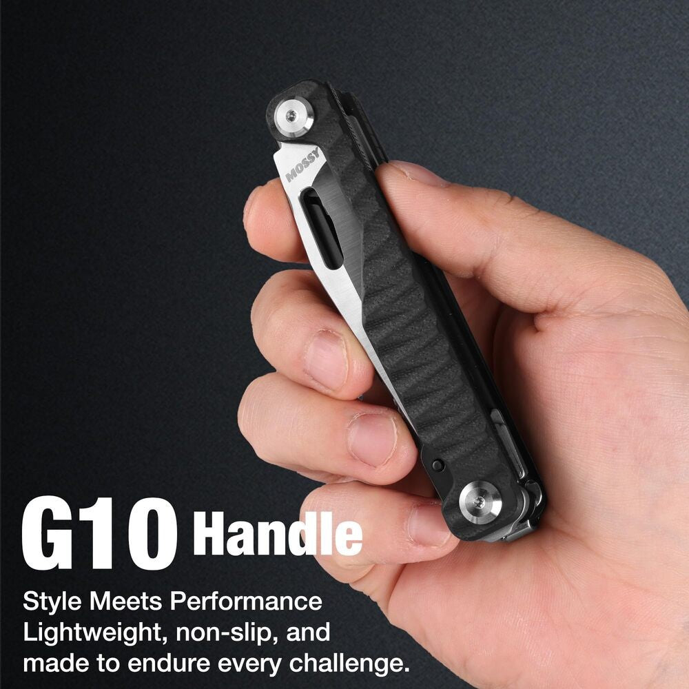 12-in-1 Multitool Folding Knife with Scissors Bottle Opener and Screwdrivers